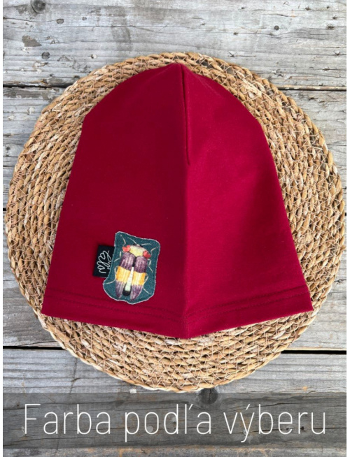 Jednofarebná šmolko čiapka s aplikáciou Chrobáčik F - jednovrstvová