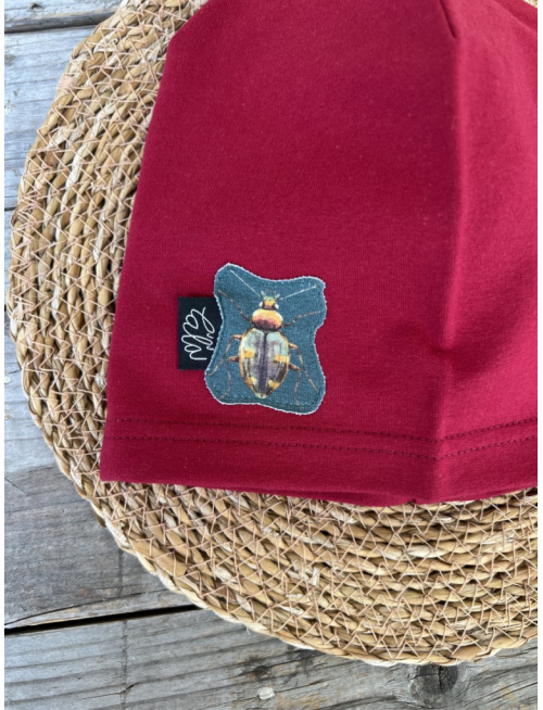 Jednofarebná šmolko čiapka s aplikáciou Chrobáčik G - jednovrstvová