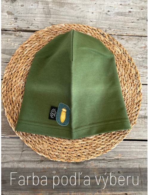 Jednofarebná šmolko čiapka s aplikáciou Chrobáčik I - jednovrstvová