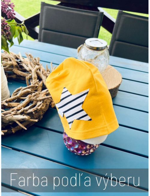 Jednofarebná šmolko čiapka so vzorovanou hviezdičkou - jednovrstvová