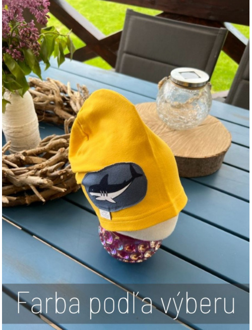 Jednofarebná šmolko čiapka s aplikáciou ŽRALOK - jednovrstvová