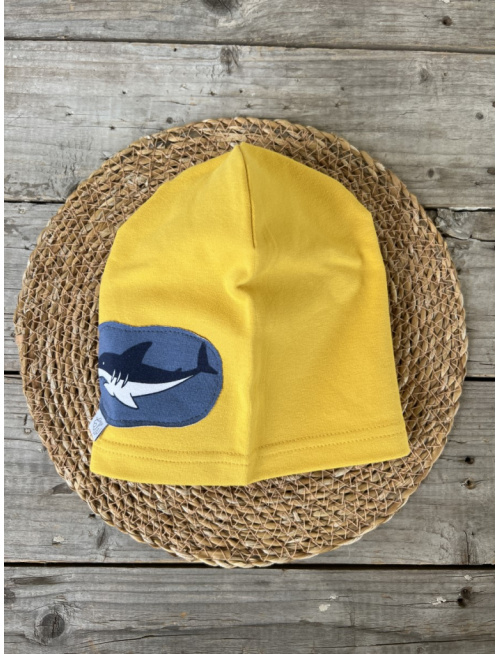 Jednofarebná šmolko čiapka s aplikáciou ŽRALOK - jednovrstvová