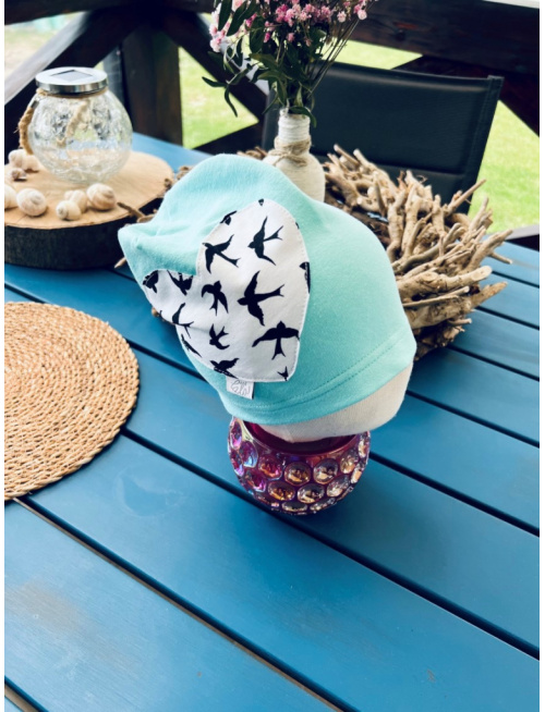 Šmolko čiapka so vzorovaným srdcom - jednovrstvová - LEN DO VYPREDANIA ZÁSOB