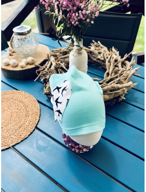 Šmolko čiapka so vzorovaným srdcom - jednovrstvová - LEN DO VYPREDANIA ZÁSOB