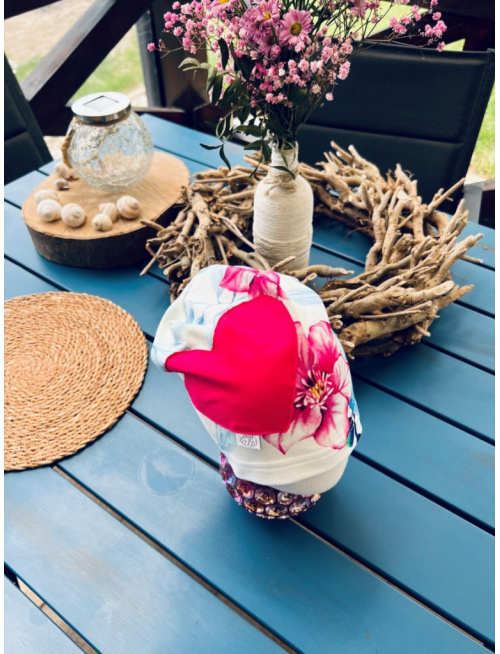 Šmolko čiapka vzorovaná so srdcom - jednovrstvová - LEN DO VYPREDANIA ZÁSOB