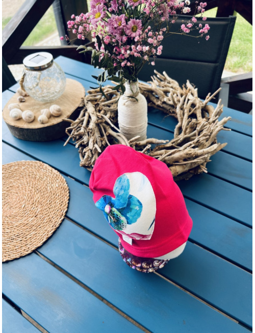 Jednofarebná šmolko čiapka so srdcom - jednovrstvová - LEN DO VYPREDANIA ZÁSOB