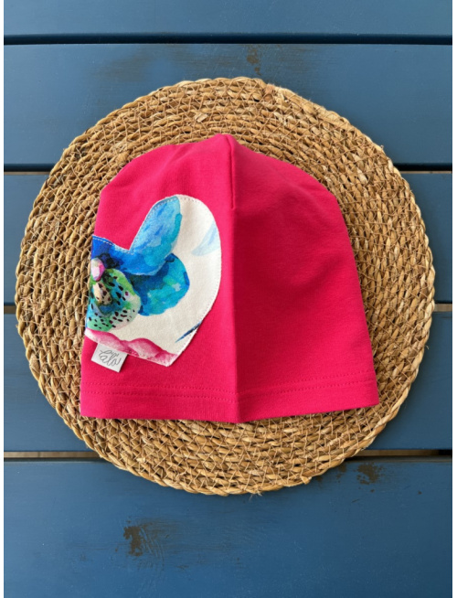 Jednofarebná šmolko čiapka so srdcom - jednovrstvová - LEN DO VYPREDANIA ZÁSOB