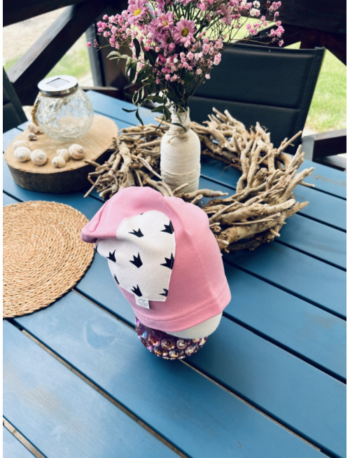 Jednofarebná šmolko čiapka so vzorovaným srdcom - jednovrstvová