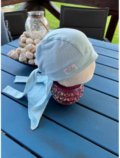 Pirátka bez šiltu na viazanie - kombinovaná - BELASÁ