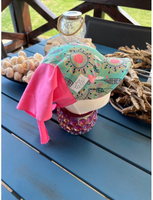 Úpletová šatka so šiltom na viazanie SUMMER Lapač snov - LEN DO VYPREDANIA ZÁSOB