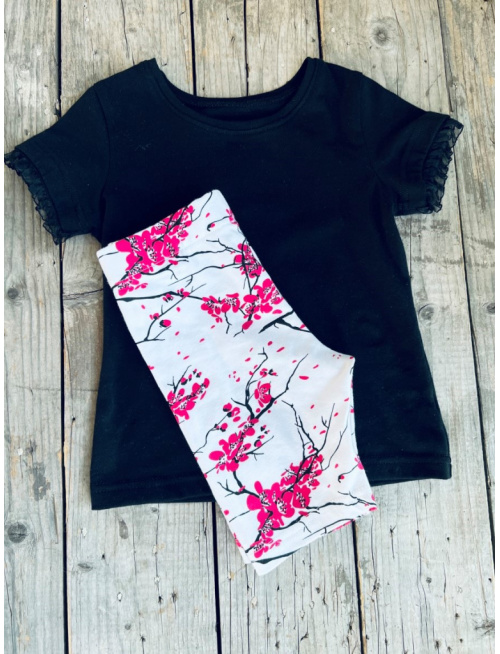 Krátke tričko LEA s čiernym volánikom