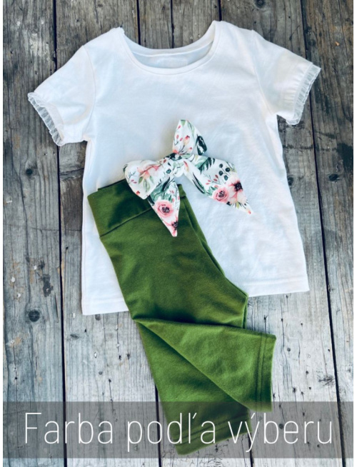 Krátke tričko LEA s bielym volánikom 