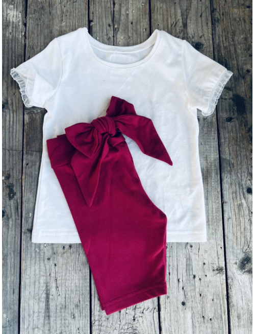 Krátke tričko LEA s bielym volánikom