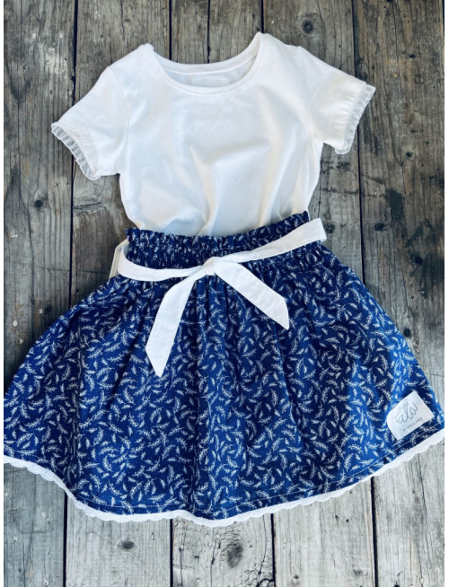 Krátke tričko LEA s bielym volánikom