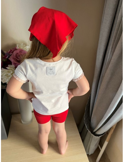 Krátke tričko LEA s bielym volánikom