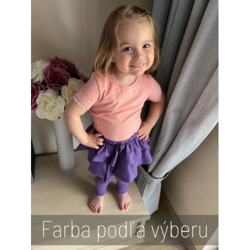 Krátke tričko LEA s marhuľkovým volánikom