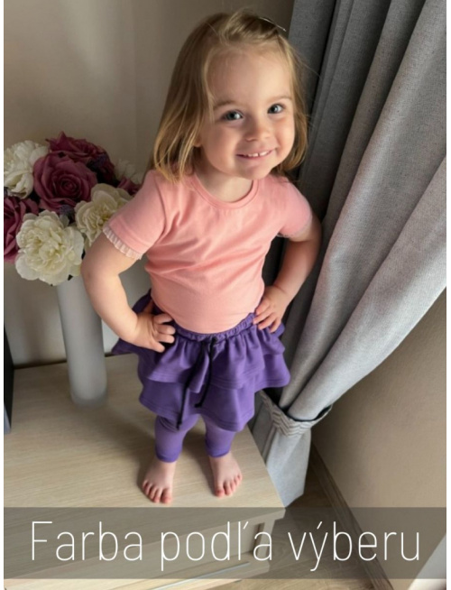 Krátke tričko LEA s marhuľkovým volánikom