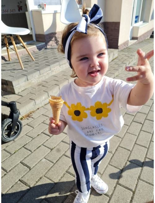 Uzlík čelenka - široký pásik - temná modrá/biela