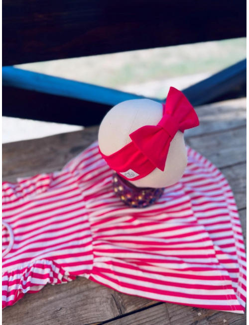 Úpletová čelenka s BIG mašľou - jednofarebná