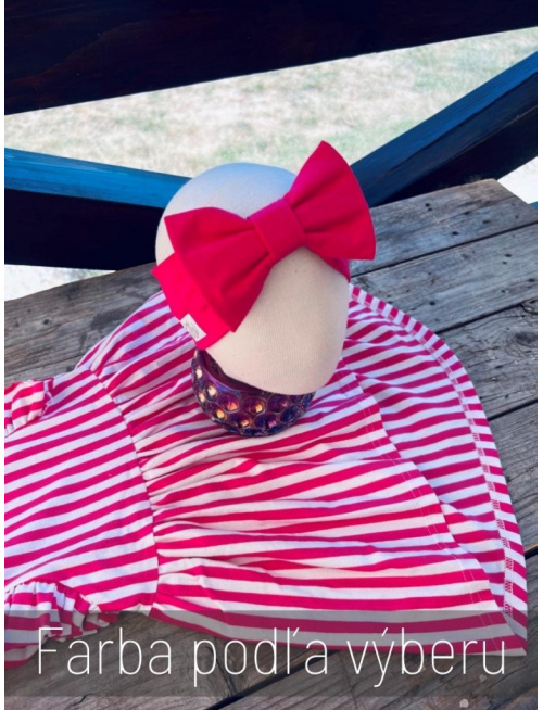 Úpletová čelenka s BIG mašľou - jednofarebná