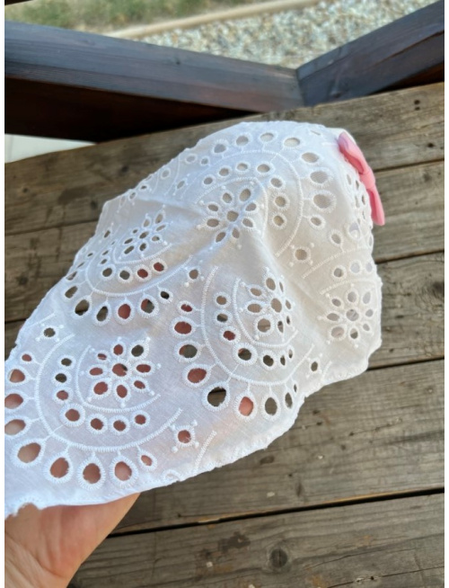 Šatka LORY bez šiltu - na pevno - Madeira s mašličkou