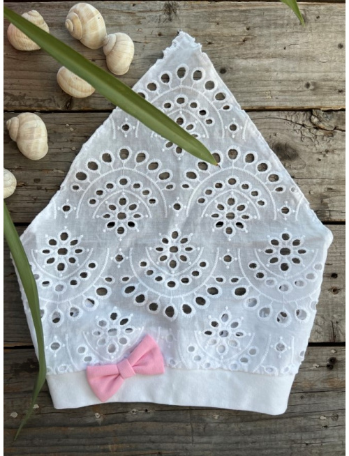 Šatka LORY bez šiltu - na pevno - Madeira s mašličkou