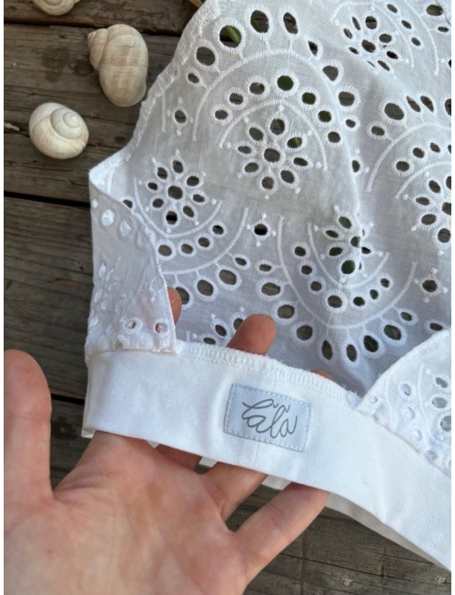 Šatka LORY bez šiltu - na pevno - Madeira s mašličkou