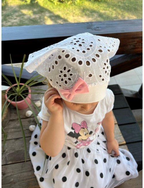 Šatka LORY bez šiltu - na pevno - Madeira s mašličkou