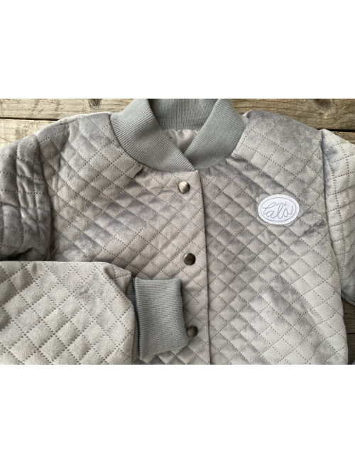 Podšitá bomber bunda zo semišového prešiváku