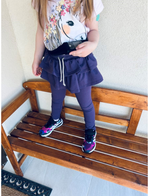 Teplákové legíny so sukňou - jednofarebné