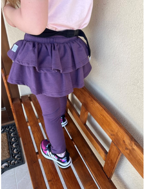 Teplákové legíny so sukňou - jednofarebné