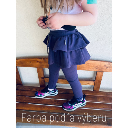 Teplákové legíny so sukňou - jednofarebné
