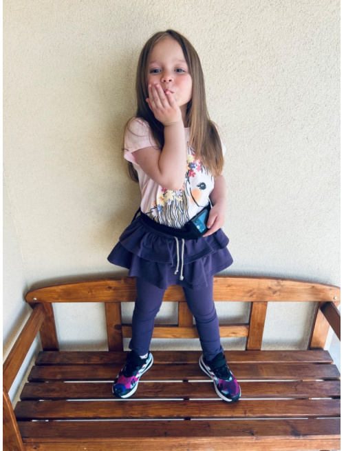 Teplákové legíny so sukňou - jednofarebné