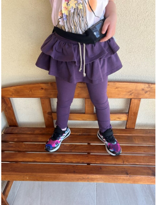 Teplákové legíny so sukňou - jednofarebné