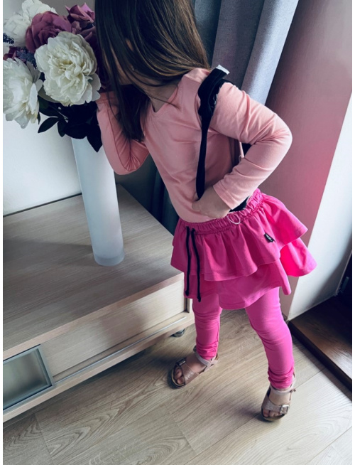 Teplákové legíny so sukňou - jednofarebné