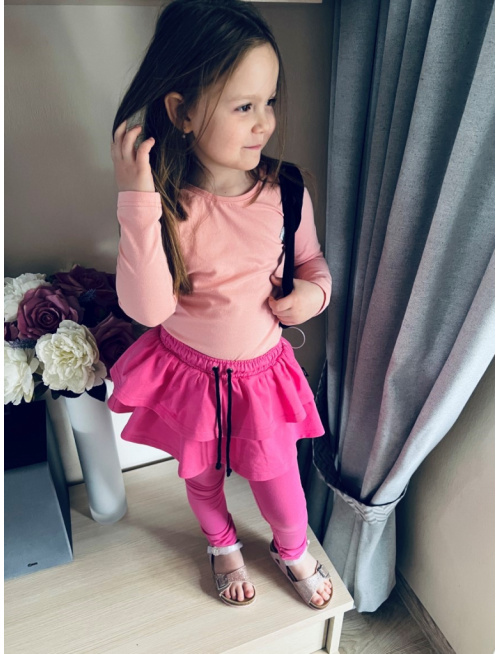 Teplákové legíny so sukňou - jednofarebné