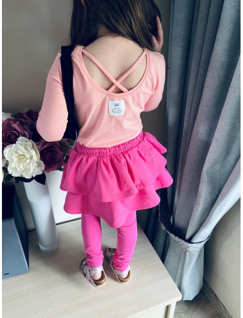 Teplákové legíny so sukňou - jednofarebné