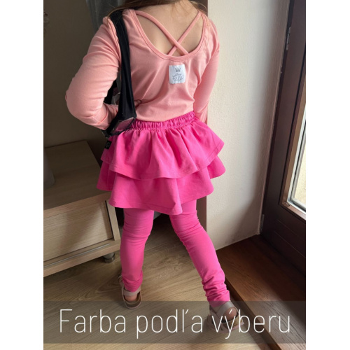 Teplákové legíny so sukňou - jednofarebné