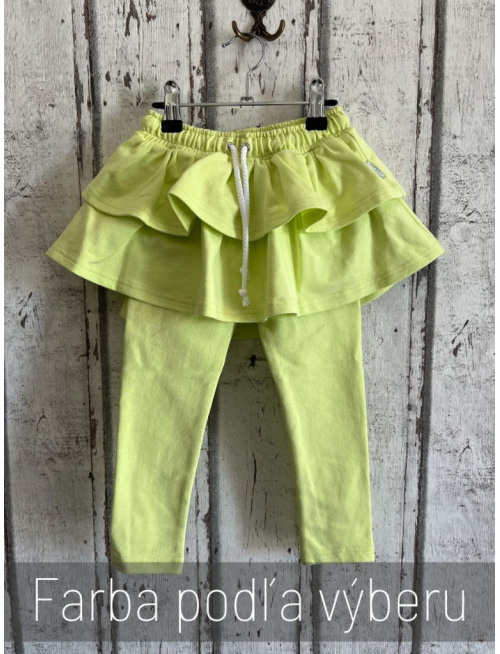 Teplákové legíny so sukňou - jednofarebné
