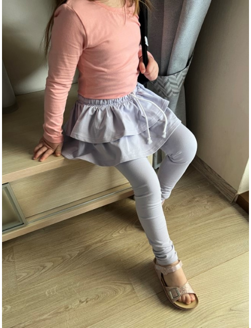 Teplákové legíny so sukňou - jednofarebné