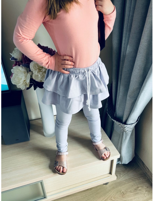 Teplákové legíny so sukňou - jednofarebné