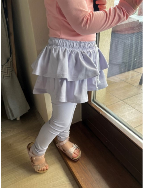 Teplákové legíny so sukňou - jednofarebné