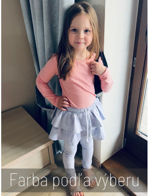 Teplákové legíny so sukňou - jednofarebné