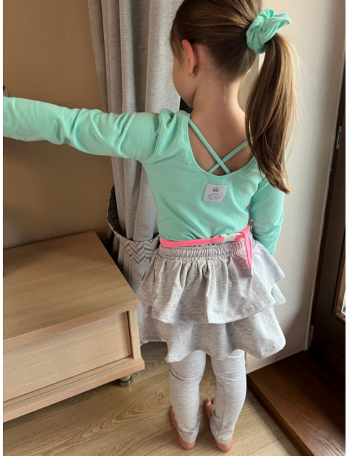 Teplákové legíny so sukňou - jednofarebné