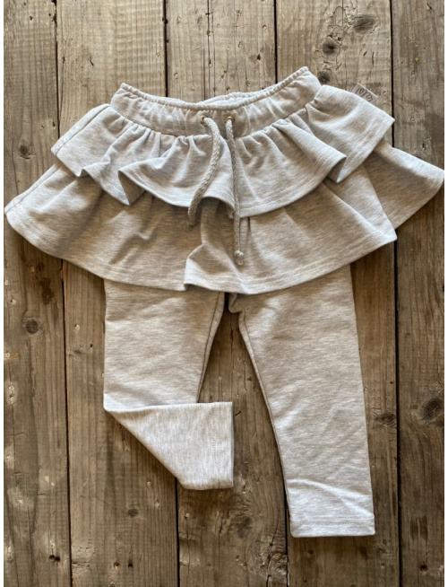 Teplákové legíny so sukňou - jednofarebné