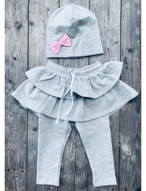 Teplákové legíny so sukňou - jednofarebné