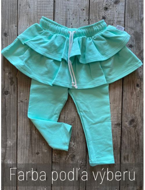 Teplákové legíny so sukňou - jednofarebné