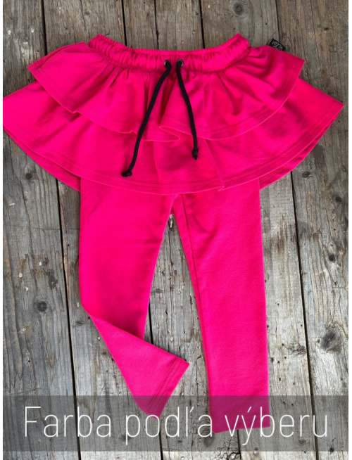 Teplákové legíny so sukňou - jednofarebné