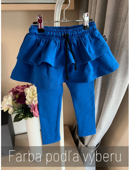 Teplákové legíny so sukňou - jednofarebné