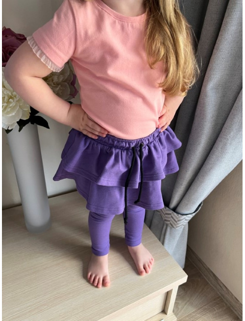 Teplákové legíny so sukňou - jednofarebné